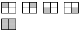 Πιθανοί σχηματισμοί τετραγώνων σε πλέγμα 2x2